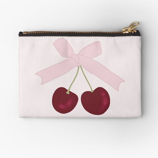 Cherry Print Purse, Cherry Coin Purse, Vintage Style Purse, Fifties Style Purse, Cherry Print Pouch, Cherry Zip Pouch, Fruit Print Purse