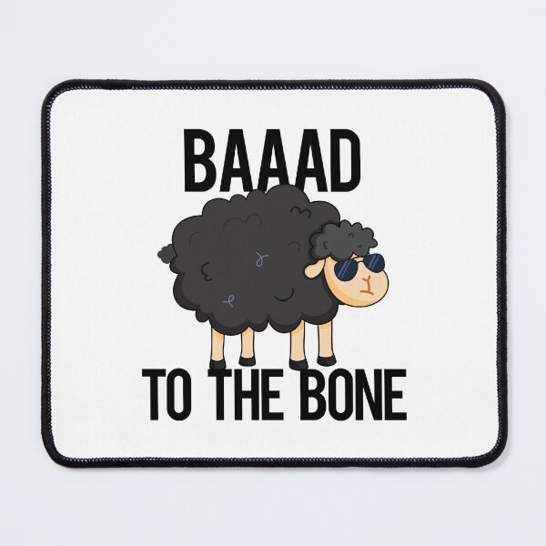 Item preview, Baaaad To The Bone Funny Black Sheep Puns designed and sold by punnybone.
