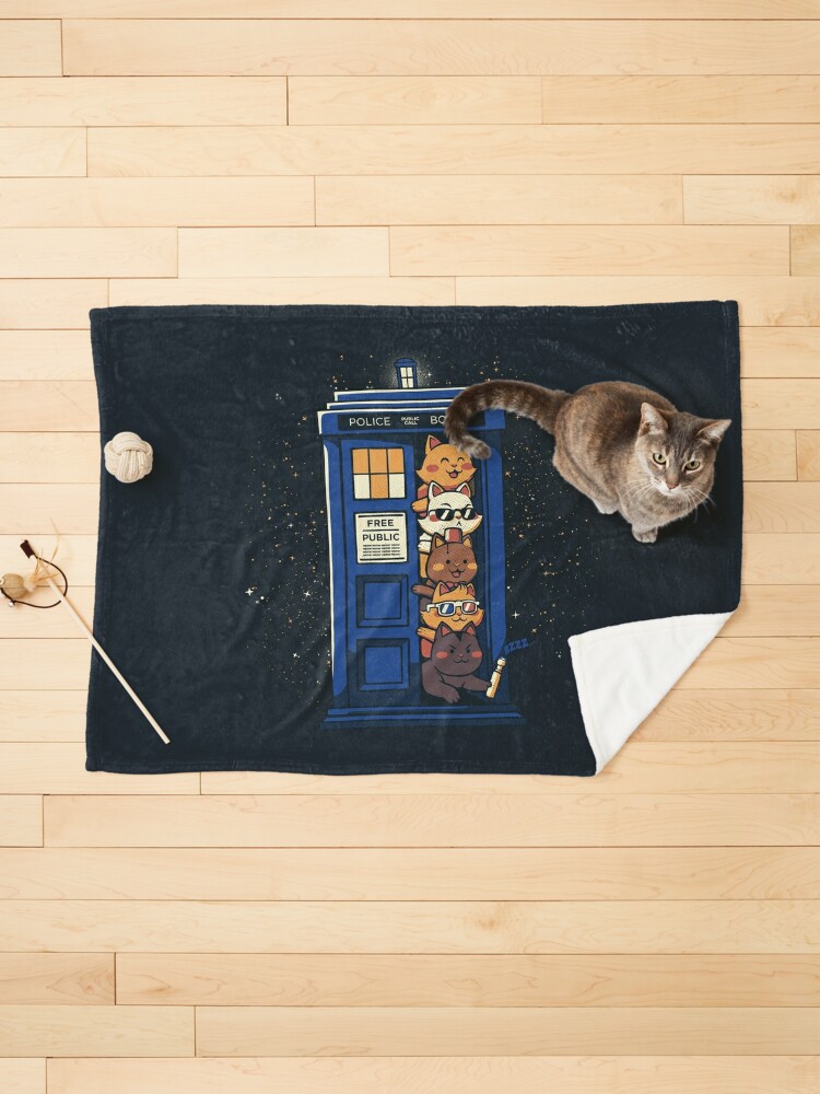 Pet Blanket, Time Travel Cats by Tobe Fonseca designed and sold by tobiasfonseca