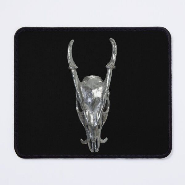 Item preview, Muntjac Deer Silver Metal Design (Chrome Dragon Antler Horn Medieval Animal) designed and sold by Mechanical Whispers.