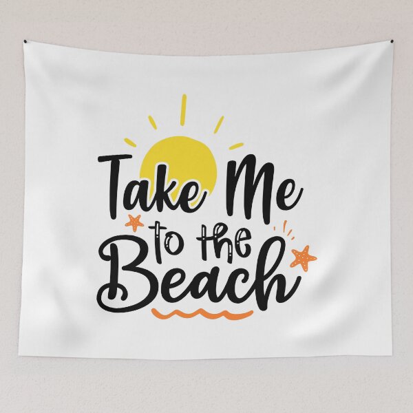Item preview, Take Me To The Beach Fun Summertime Saying Black Typography designed and sold by MindfulMeta.