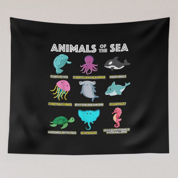 Item preview, Animals Of The World Sea Creatures Funny Ocean Humor Meme designed and sold by AgnesGeller.