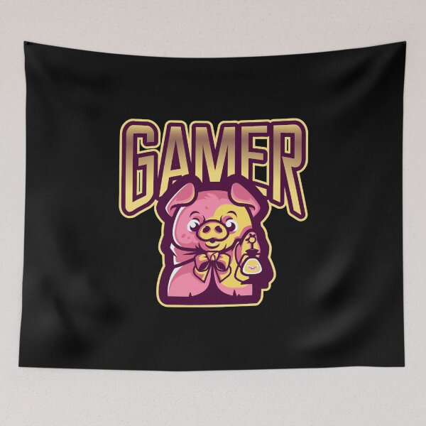 Item preview, Gamer with Adventurous Mini Pig designed and sold by PRIVARSHU.