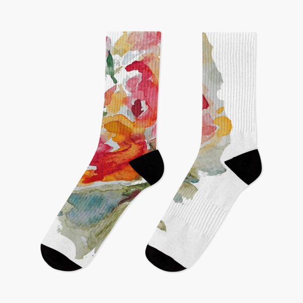 Item preview, Red and Yellow roses in watercolor designed and sold by wildseadesign.