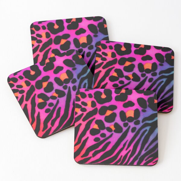 Artikelvorschau, Rosa Leoparddruckschwarzes Zebra Stripes Tiermuster. entworfen und verkauft von FishEagle.