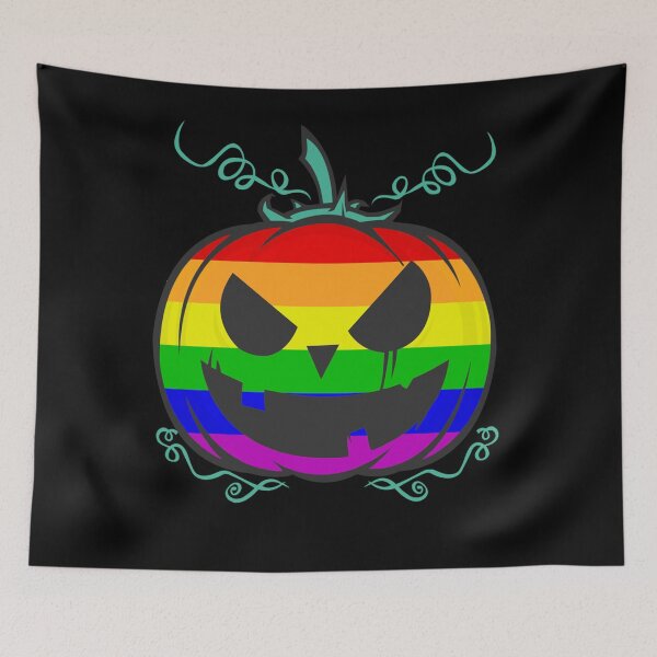 Item preview, Divertido LGBT Gay Pride Halloween Rainbow Flag Scary Pumpkin designed and sold by Mariaxjulio.