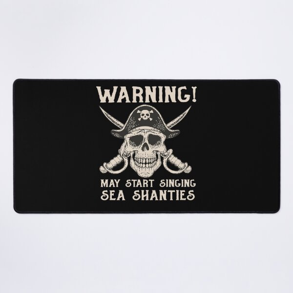 Item preview, Warning May Start Singing Sea Shanties Pirate Skull designed and sold by funnytshirtemp.