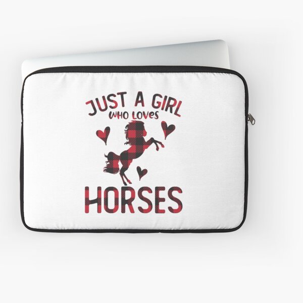 Aperçu de l'œuvre Buffalo Plaid Horse Girl Juste une fille qui aime les chevaux Noël créée et vendue par clothesy7.