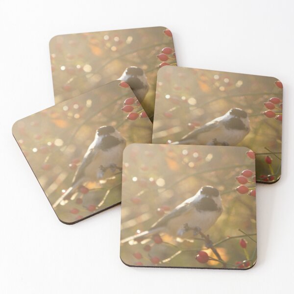 Item preview, Chickadee Among Rosehips designed and sold by Nalinne Jones.