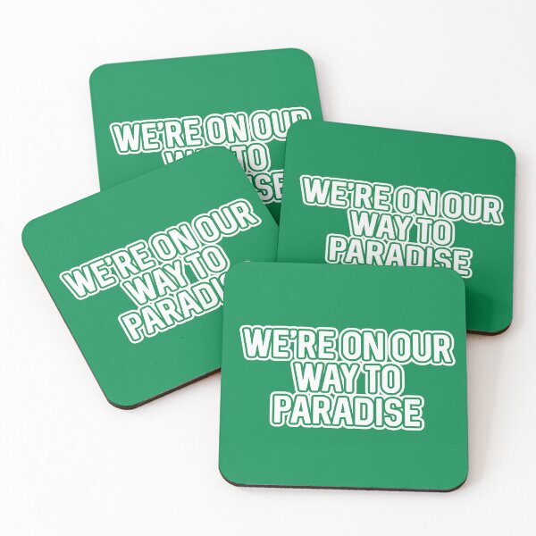 Item preview, WE'RE ON OUR WAY TO PARADISE, Glasgow Celtic Football Club White And Green  Layered Text Design designed and sold by MacPean.
