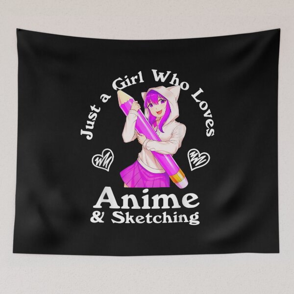 Item preview, Anime and Sketching Just a Girl Who Loves Anime designed and sold by AgnesGeller.