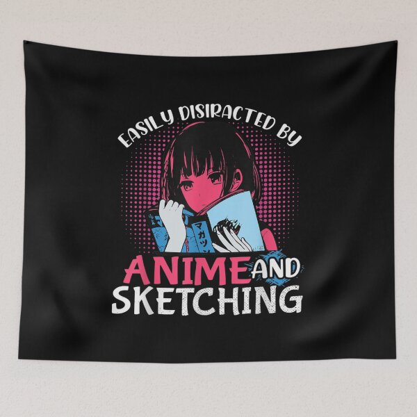 Item preview, Anime and Sketching Nerd Manga Anime Waifu Girl Cosplay designed and sold by AgnesGeller.