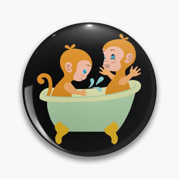 Item preview, Monkeys in Bath Tub designed and sold by Pixelish.