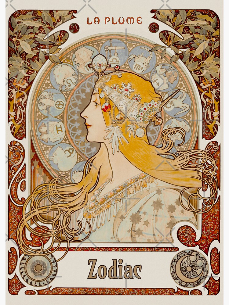 "Art Nouveau Zodiac" Sticker for Sale by vashchen Redbubble