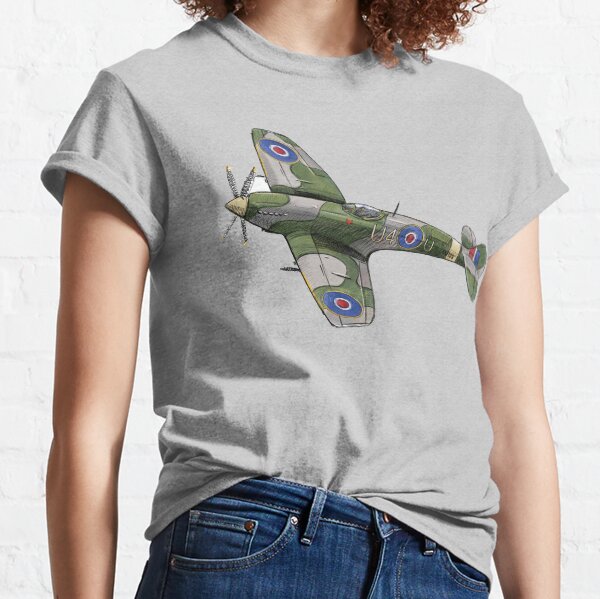 Vista previa del artículo con la obra «Spitfire, Avión, Aeronave, Homenaje Ilustrado», diseñado y vendido por FoleyPottery.
