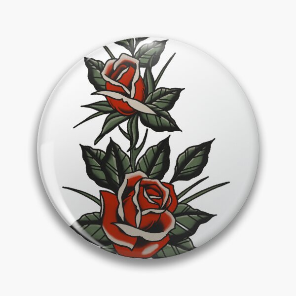 Item preview, Traditional roses tattoo flash designed and sold by Elixerdesign.