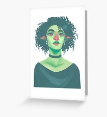 Green Girl Greeting Card