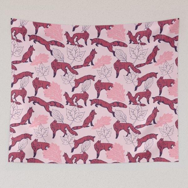 Item preview, Red fox on a pink background designed and sold by Superdoodledo.