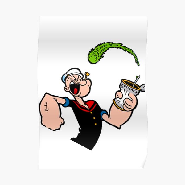 Popeye Spinach Posters for Sale | Redbubble