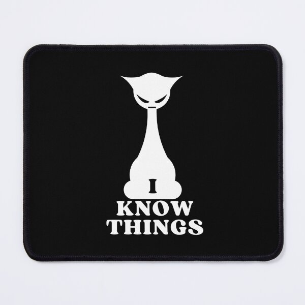 Item preview, I KNOW THINGS ANGRY CAT SILHOUETTE - Funny Cat Pictures with Captions and Cat Sayings designed and sold by FunnyCatsFam.