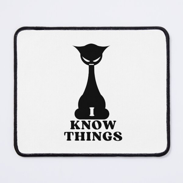 Item preview, I KNOW THINGS ANGRY CAT SILHOUETTE - Funny Cat Pictures with Captions and Cat Sayings designed and sold by FunnyCatsFam.