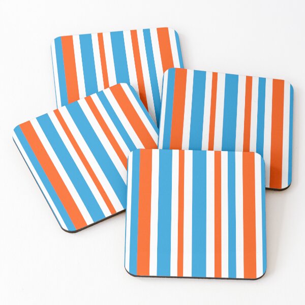 Item preview, Retro Modern Vertical Stripe Pattern Orange Blue White designed and sold by kierkegaard.
