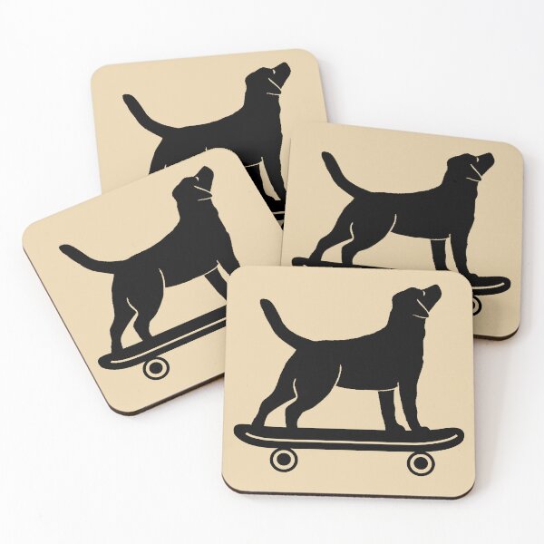 Item preview, labrador dog silhouette on skateboard designed and sold by alaechamlal.