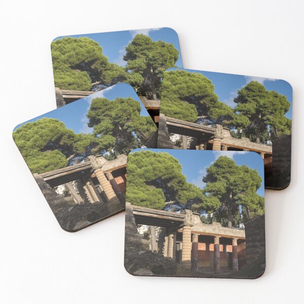 Item preview, Herculaneum Ruins - Colorful Murals Courtyard Behind a Rough Stone Wall designed and sold by Georgia Mizuleva.