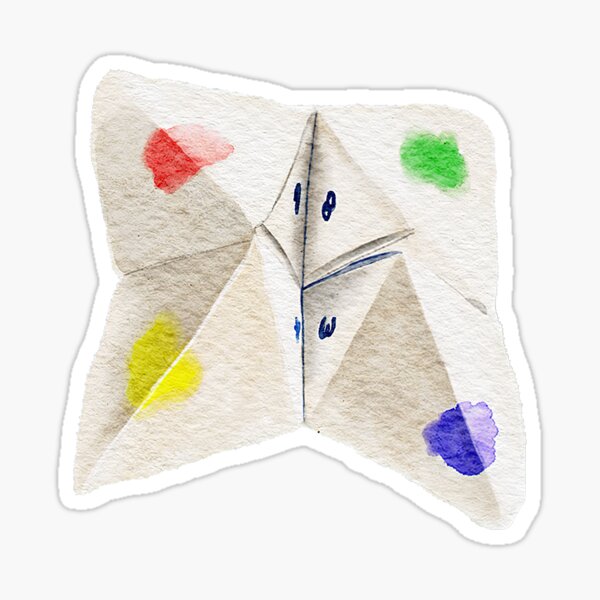 Item preview, 90's Nostalgia Watercolor Cootie Catcher designed and sold by cherdrawsthings.
