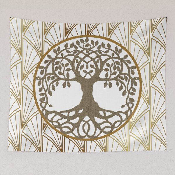 Item preview, Fan Out ! White And Gold Tree Of Life... designed and sold by KizmetBoutique.