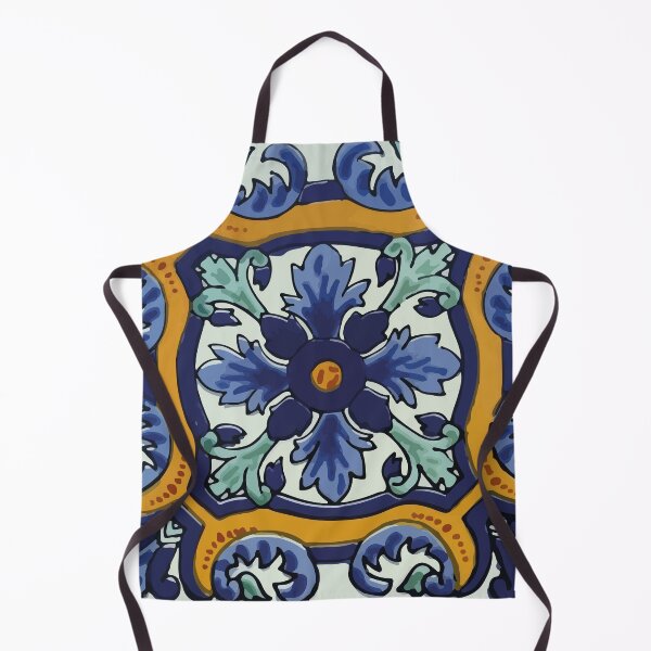 Item preview, Baroque style blue flower mexican elegant talavera tile designed and sold by T-Mex.