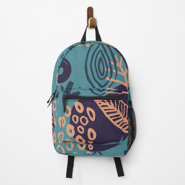 Item preview, Botanical Organic Shapes Pattern on Blue designed and sold by Itaya Art.