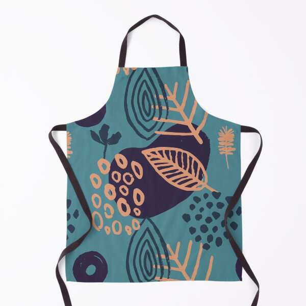 Item preview, Botanical Organic Shapes Pattern on Blue designed and sold by Itaya Art.