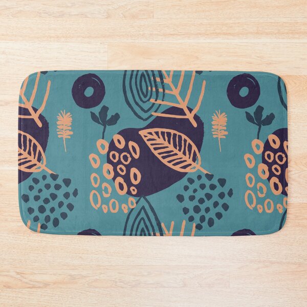 Item preview, Botanical Organic Shapes Pattern on Blue designed and sold by Itaya Art.