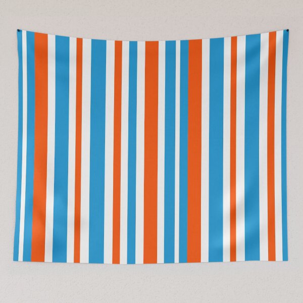 Item preview, Retro Modern Vertical Striped Pattern Orange Blue White designed and sold by kierkegaard.