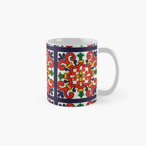 Vista previa del artículo con la obra «Red iron work baroque flower talavera tile azulejo», diseñado y vendido por T-Mex.