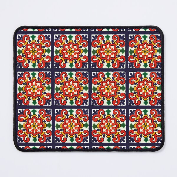 Item preview, Red iron work baroque flower talavera tile azulejo mexican folk art designed and sold by T-Mex.