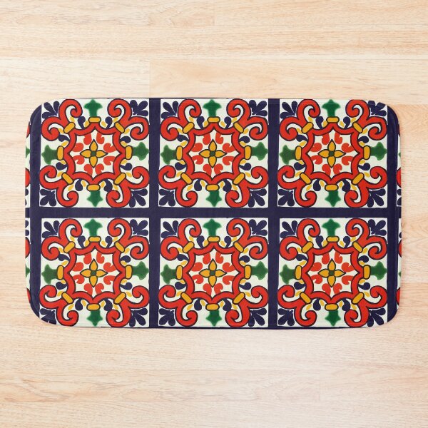 Item preview, Red iron work baroque flower talavera tile azulejo mexican folk art designed and sold by T-Mex.