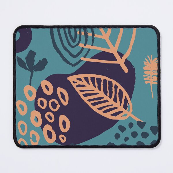 Item preview, Botanical Organic Shapes Pattern on Blue designed and sold by Itaya Art.