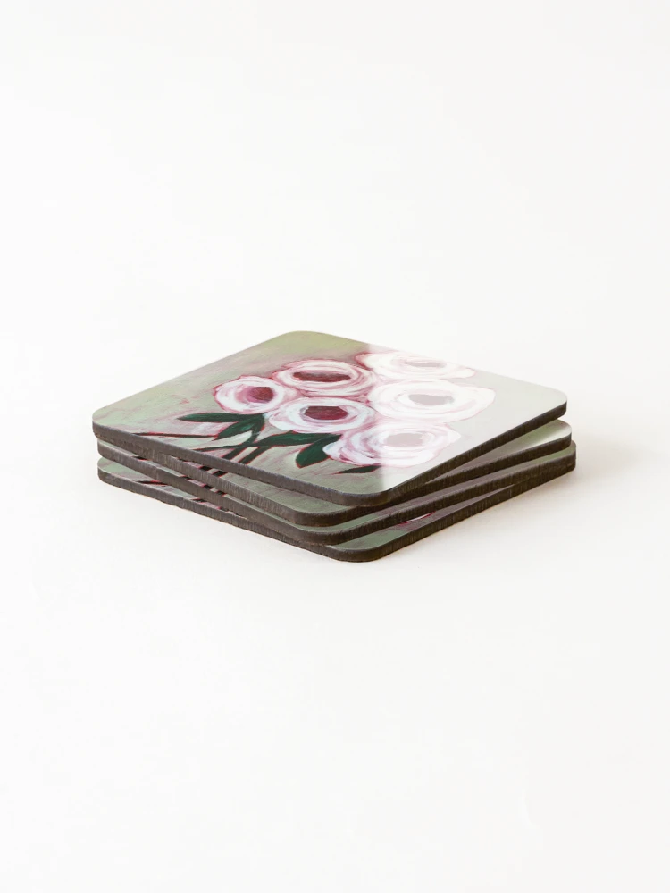 Thumbnail 4 of 5, Coasters (Set of 4), Woeful Roses designed and sold by Shelly Moore.