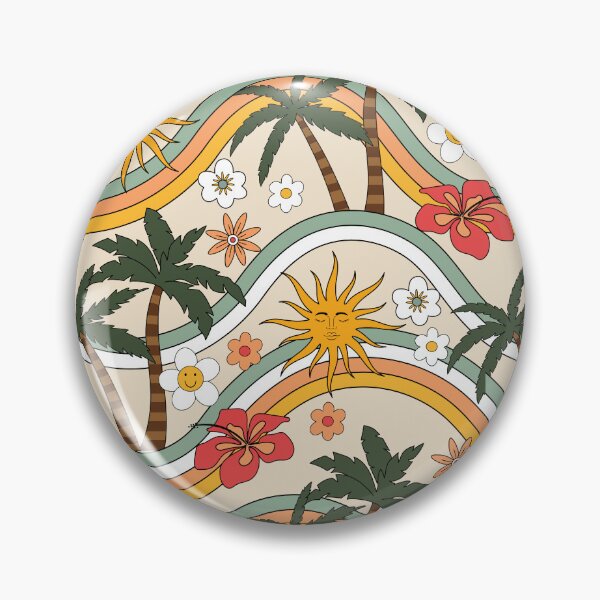 Artikelvorschau, 70er Retro Groovy Beach Waves Muster entworfen und verkauft von TeeBeesDesign.
