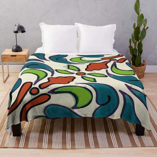Item preview, Colorful arabesque leaves pattern vintage talavera tile house decoration designed and sold by T-Mex.