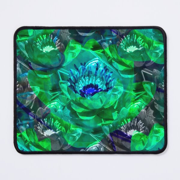 Item preview, Blue and green water lilies designed and sold by ivanoel.