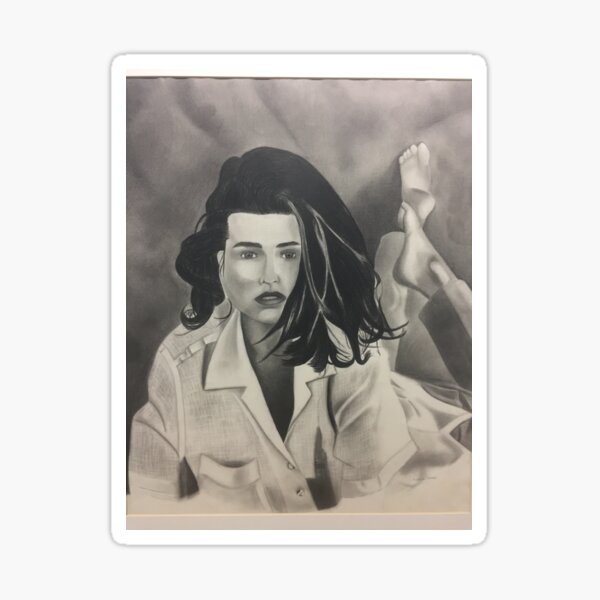 Lying Lady Drawing Sticker