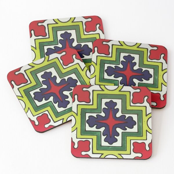 Item preview, Modern pattern cross mexican tile colorful leaves design designed and sold by T-Mex.