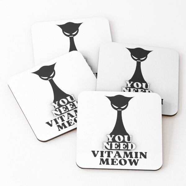 Item preview, YOU NEED VITAMIN MEOW ANGRY CAT SILHOUETTE - Funny Cat Pictures with Captions and Cat Sayings designed and sold by FunnyCatsFam.