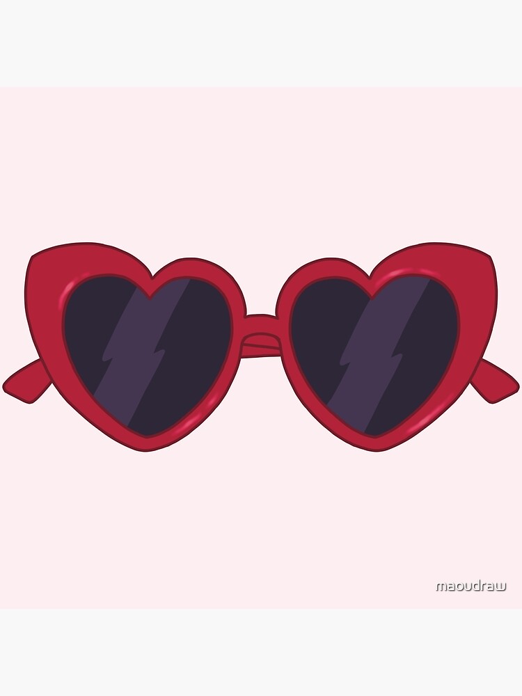 "red heart shaped sunglasses aesthetic dollette coquette" Poster for