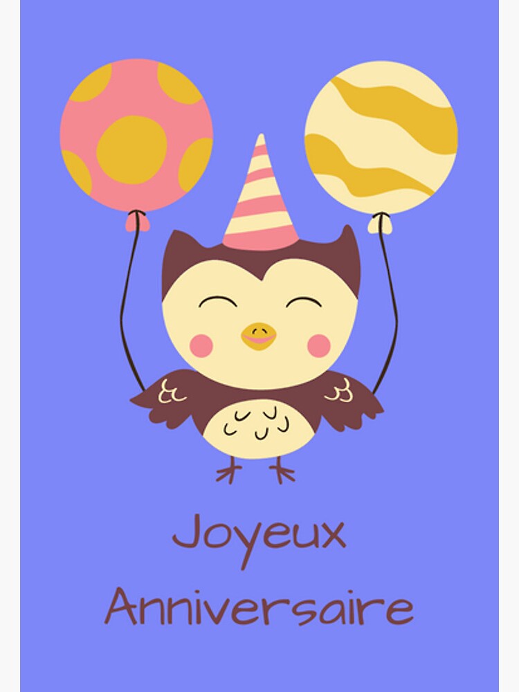 Joyeux Anniversaire Balloons Greeting Card
