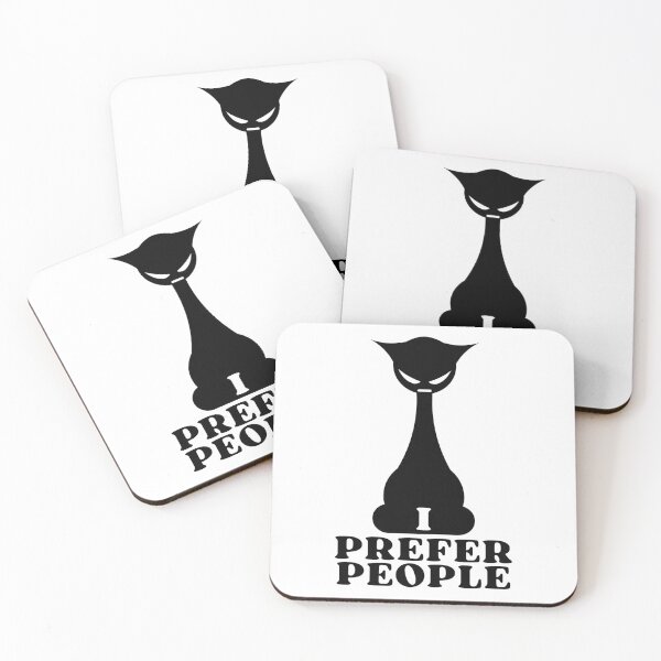 Item preview, I PREFER PEOPLE ANGRY CAT SILHOUETTE - Funny Cat Pictures with Captions and Cat Sayings designed and sold by FunnyCatsFam.