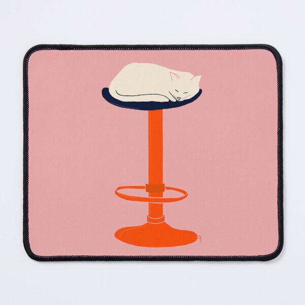 Item preview, White Cat on a Stool designed and sold by illustrations by debs.